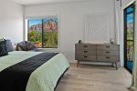 King bed and deck access